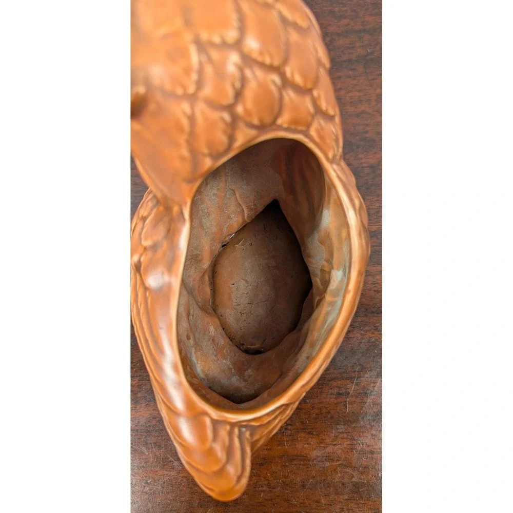 Vintage Artmark Japan Ceramic Owl Planter Brown Woodland Bird Vase Mid Century